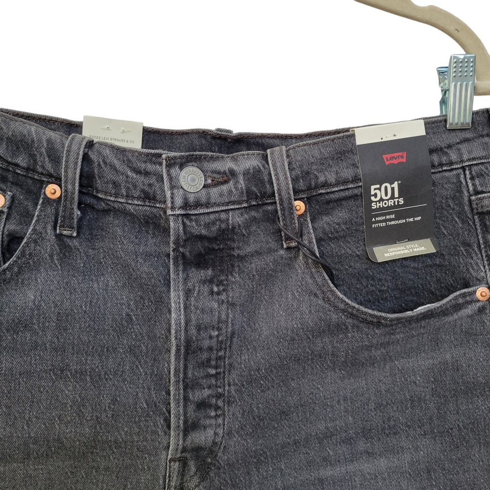 Levi's 501 High Rise Cabo Rise Button Fly Short Black Shorts Women Sz US 31 - Picture 7 of 11
